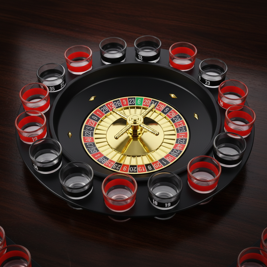 Drinking Roulette Close Bird's Eye View